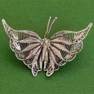 Vintage Sterling Fantasy Butterfly Brooch, K32